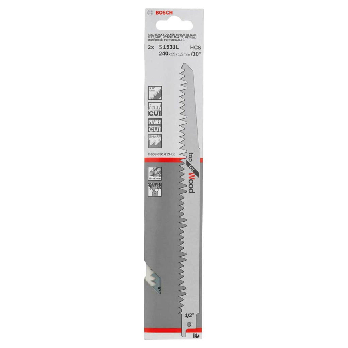 BOSCH S1531L 2PK RECIP BLADE BRANCHES