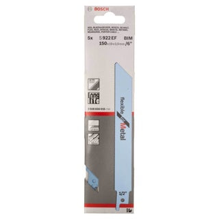 BOSCH 5PK RECIPROCATING SAW BLADE FLEXI METAL - S922EF