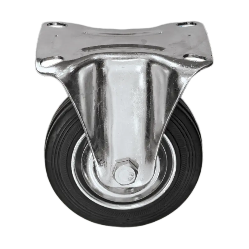 FF GROUP INDUSTRIAL BLACK CASTER FIXED 125MM