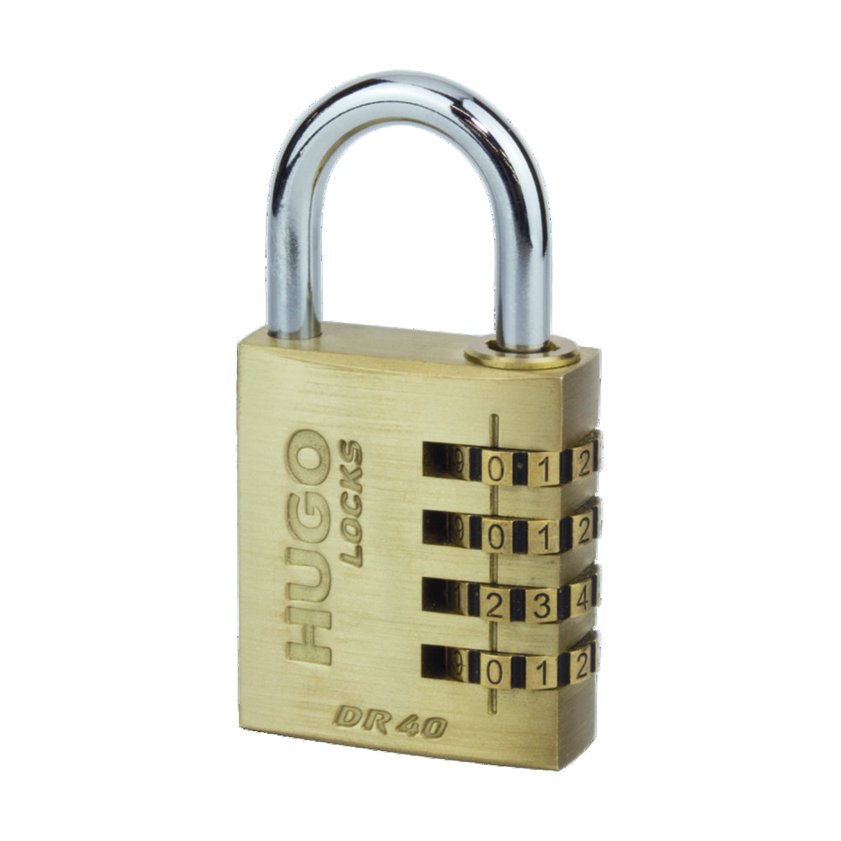 PADLOCK HUGO BRASS COMBINATION DR 40