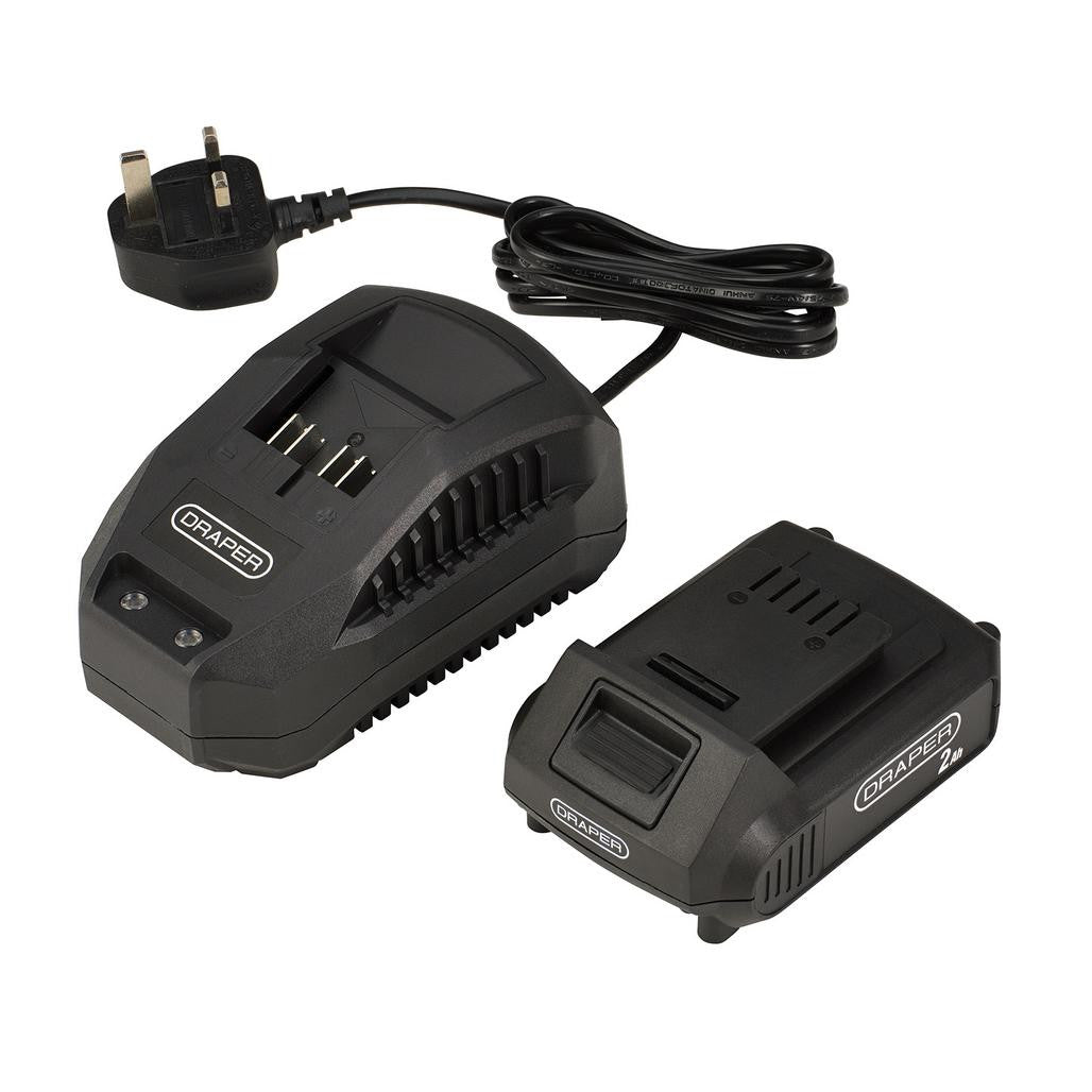 DRAPER 18V POLE HEDGE TRIMMER, 1 X 2.0AH BATTERY, 1 X CHARGER