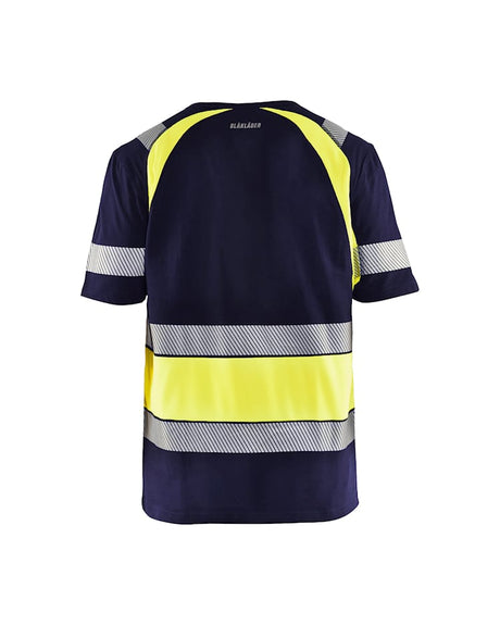 BLAKLADER HI-VIS T-SHIRT NAVY BLUE/HI-VIS YELLOW - Watson Hire