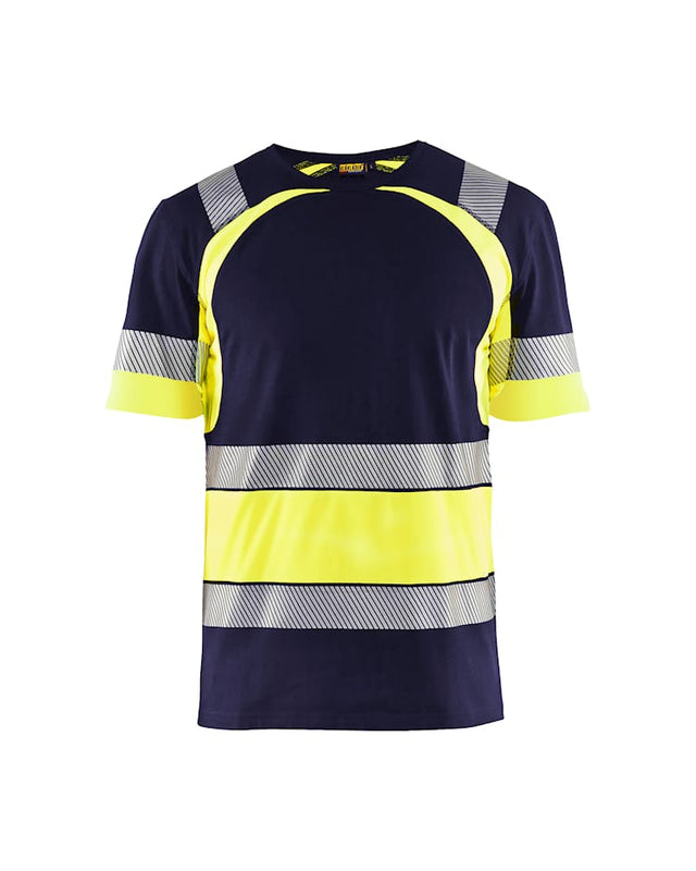BLAKLADER HI-VIS T-SHIRT NAVY BLUE/HI-VIS YELLOW - Watson Hire