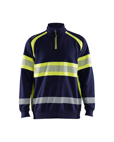 BLAKLADER HI-VIS SWEATER NAVY BLUE/HI-VIS YELLOW - Watson Hire