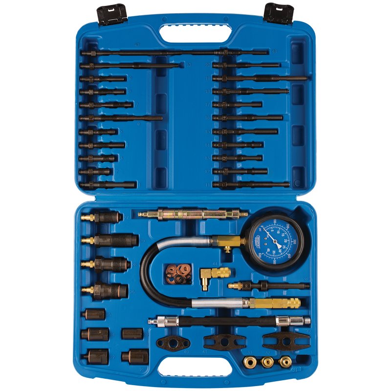 DRAPER PETROL AND DIESEL MASTER ENGINE COMPRESSION TEST KIT (42 PIECE)