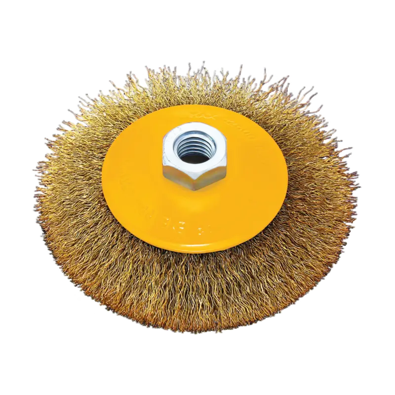 FF GROUP WIRE CONICAL WHEEL BRUSH 0.30MM 100MM X M14
