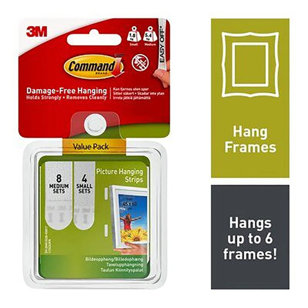3M COMMAND SMALL AND MEDIUM PICTURE HANGING STRIPS