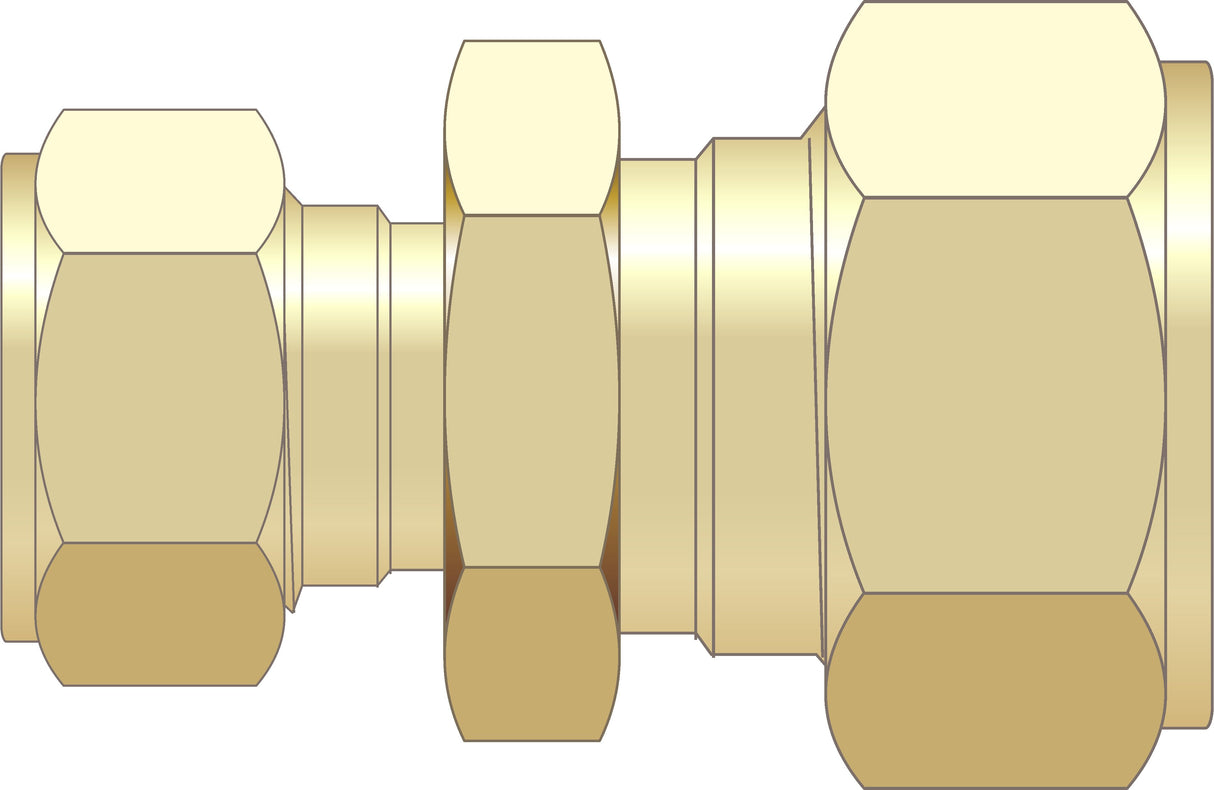 Easy Plumb 3/4" x 1/2" Straight Red. Brass Compression Coupling