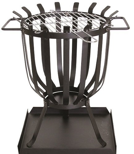 REDWOOD PATIO BRAZIER WITH BARBECUE GRILL