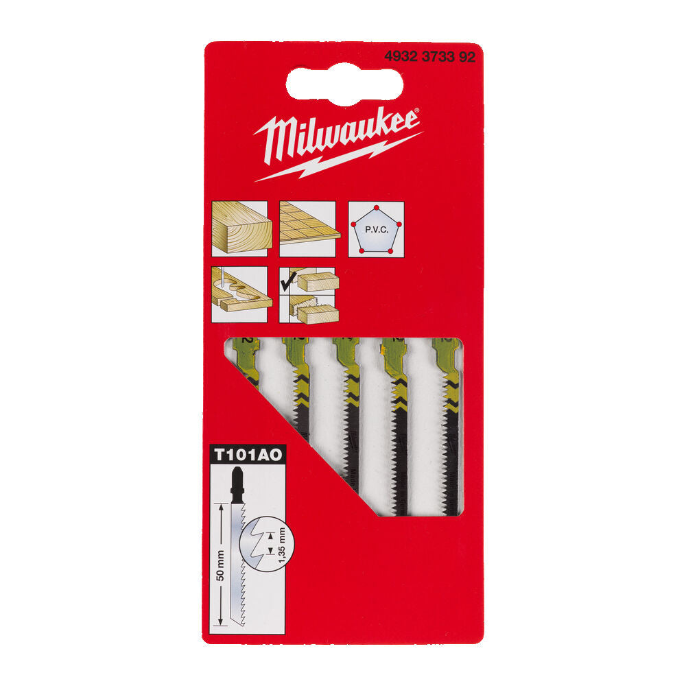 MILWAUKEE JIGSAW BLADE 50MM X 1.35MM T101AO 5PC