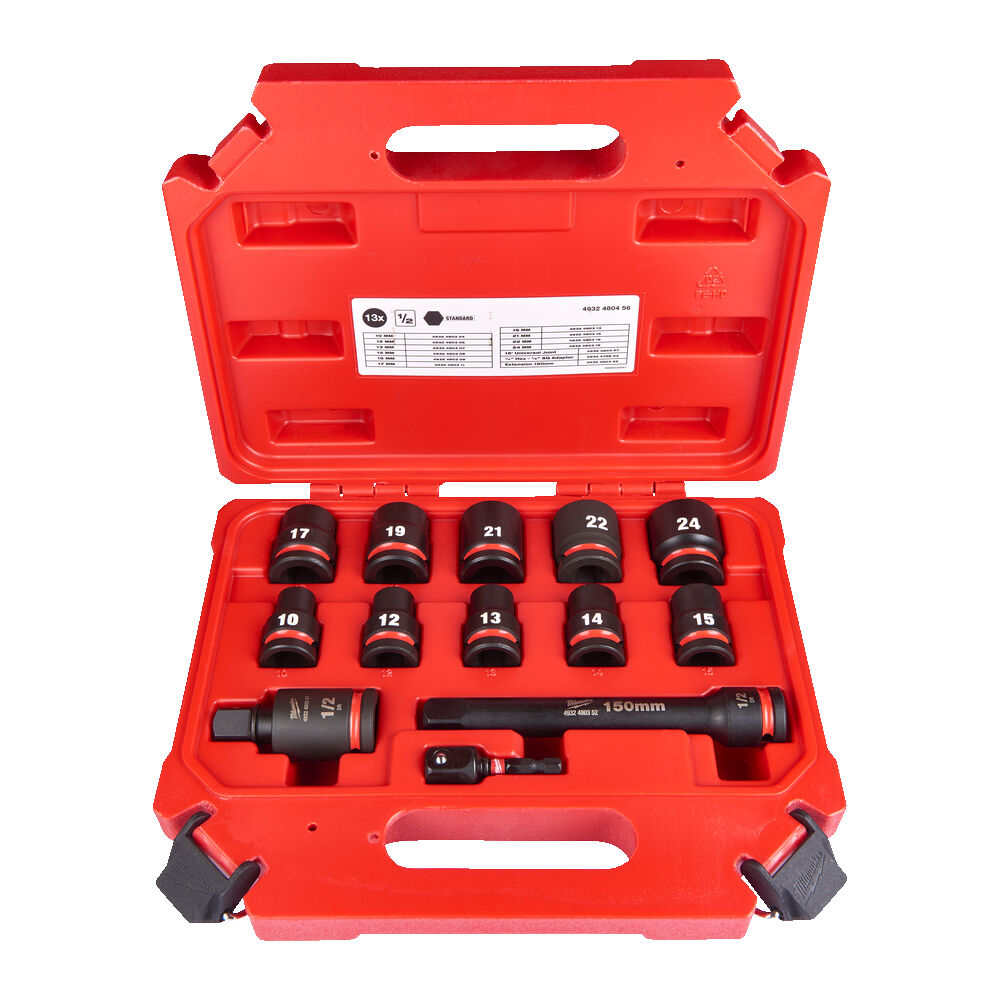 MILWAUKEE 13PC 1/2 STD IMPACT SOCKETS