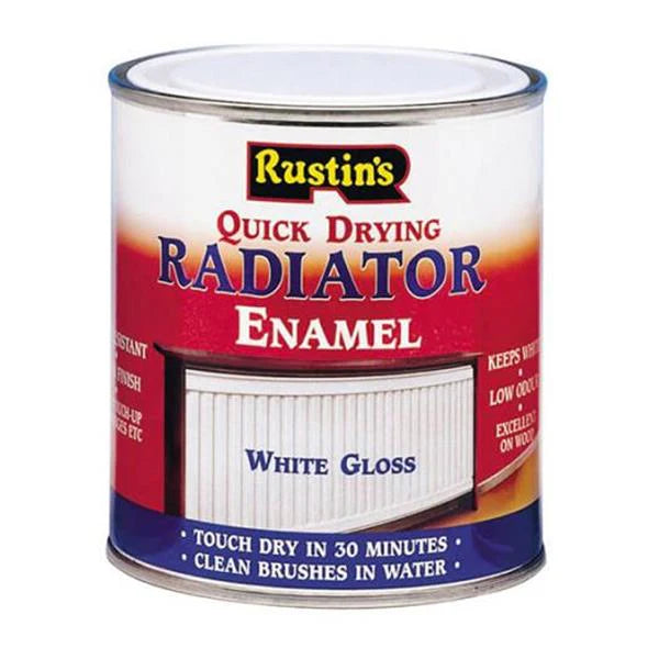 RUSTINS WHITE RADIATOR PAINT GLOSS 500ML