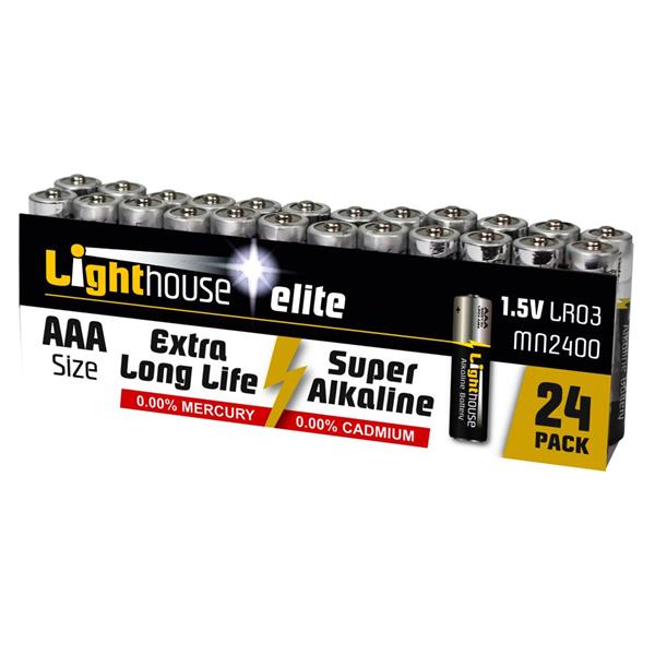 XMS Lighthouse AAA Alkaline Batteries 24 Pack