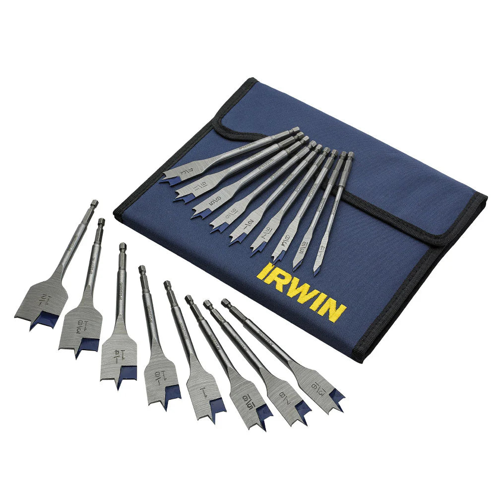 IRWIN TOOLS 17 PIECE 4X BLUE GROOVE FLAT WOOD BIT SET