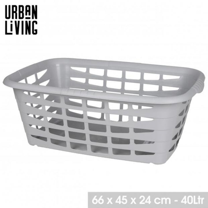 PASHA LAUNDRY BASKET GREY 40L  66X45X24CM