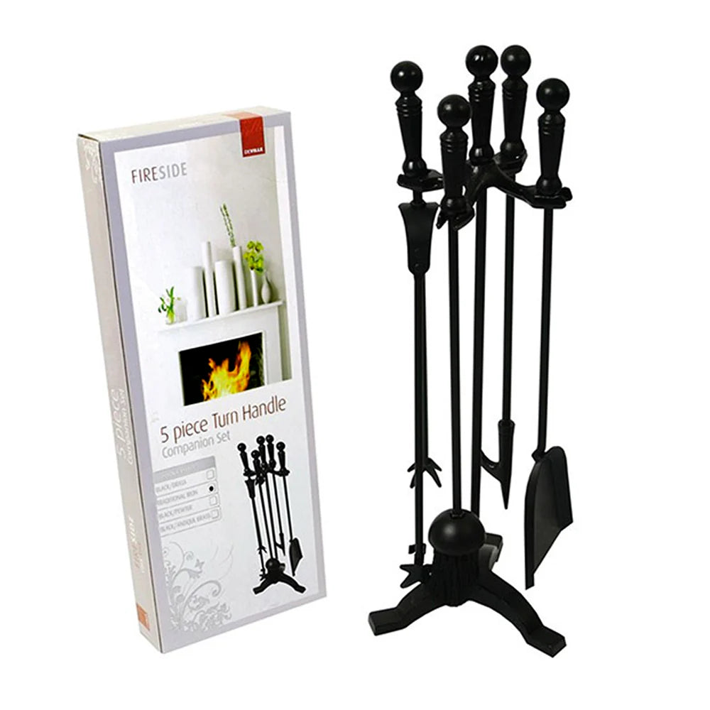 DE VIELLE TRADITIONAL 5PC COMPANION SET BLACK 18"