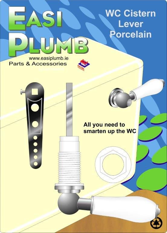 Easi Plumb White Ceramic Repro. Cistern Lever Set CP