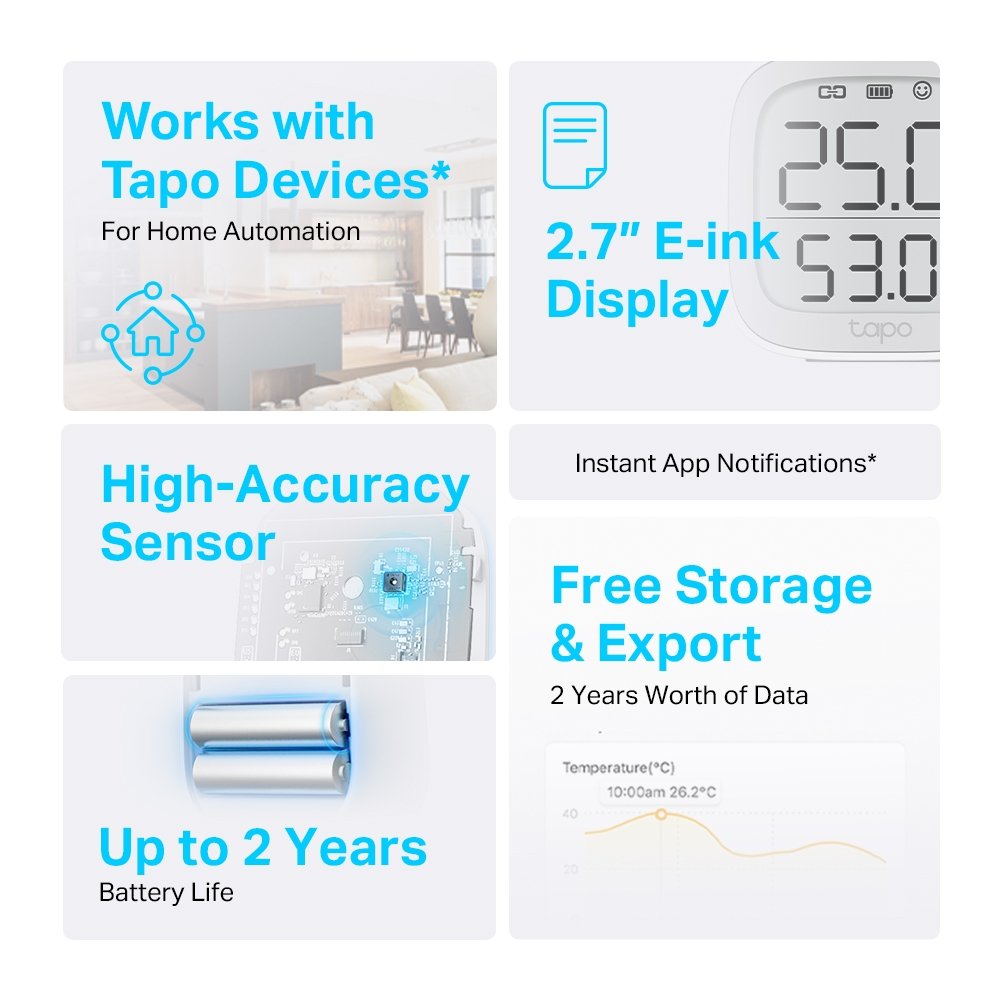 TP LINK TAPO SMART TEMPERATURE AND HUMIDITY MONITOR