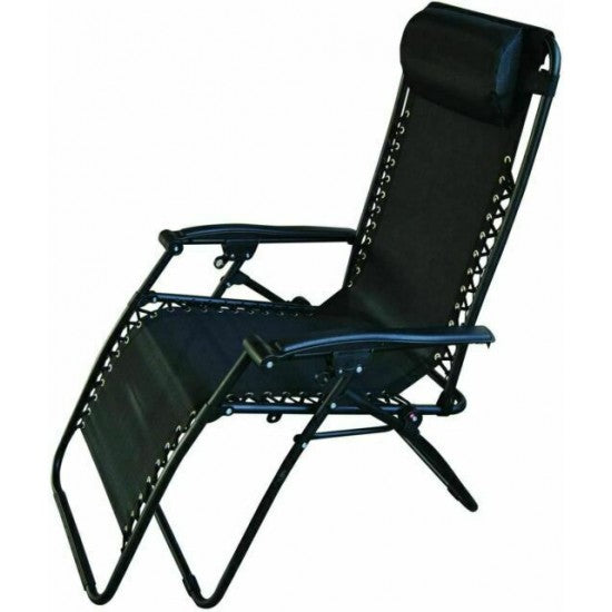 TEXTILENE RECLINING GARDEN CHAIR BLACK