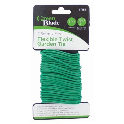 GREEN BLADE 2.5MM X 8M FLEXIBLE TWIST GARDEN TIE