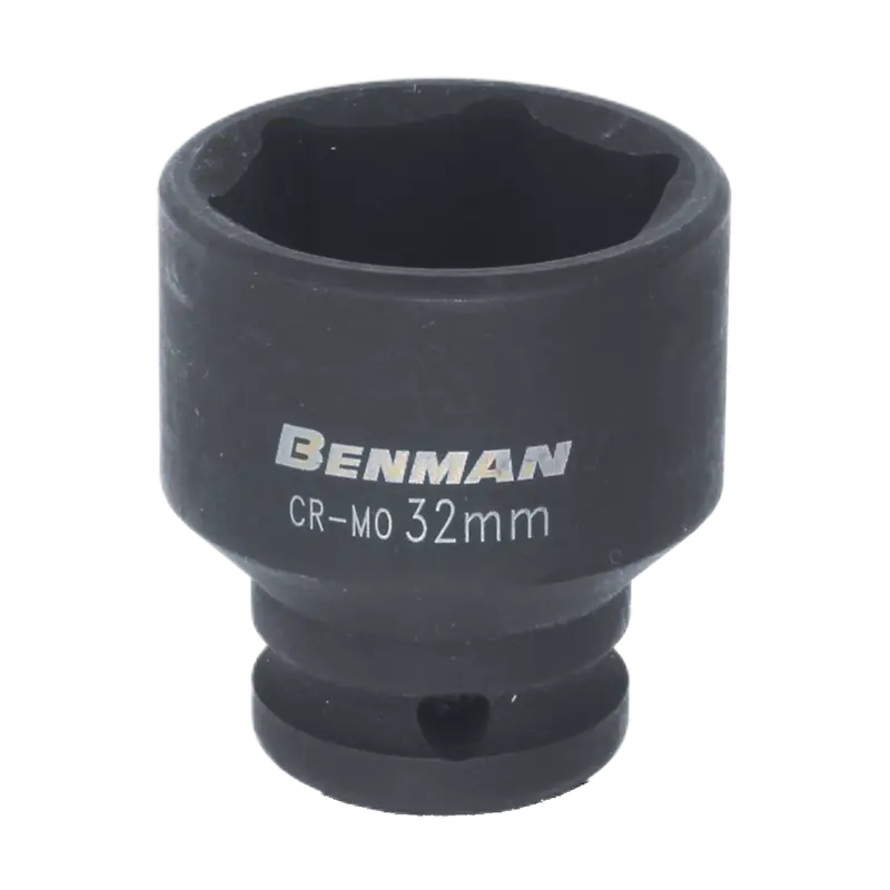 BENMAN IMPACT SOCKET, BLACK, 1/2", 38MML, 08MM