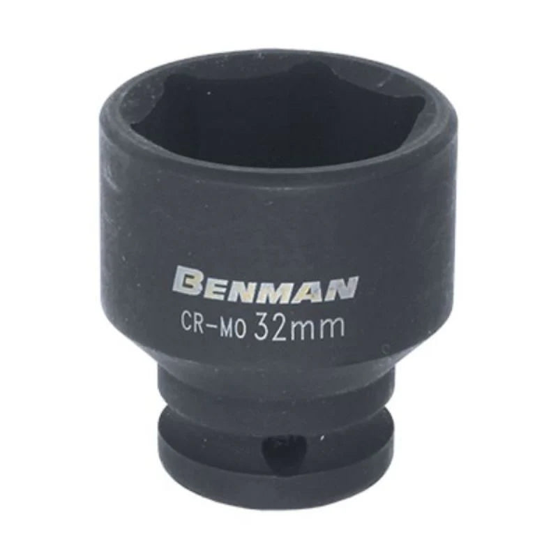 BENMAN IMPACT SOCKET, BLACK, 1/2", 38MML 19MM