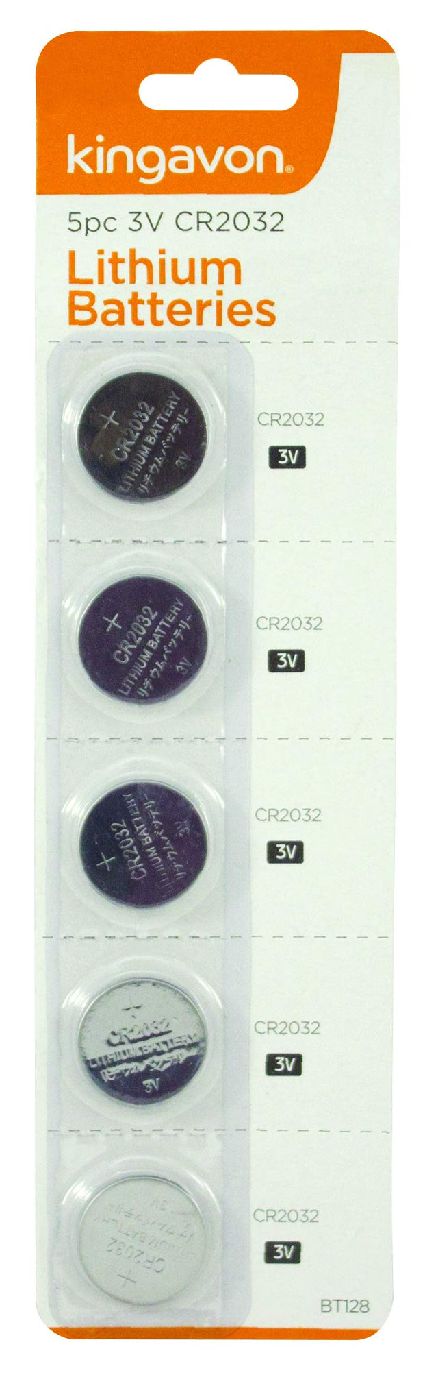 KINGAVON 5PC CR2032 LITHIUM BATTERIES - 3V BB-BT128 - Watson Hire