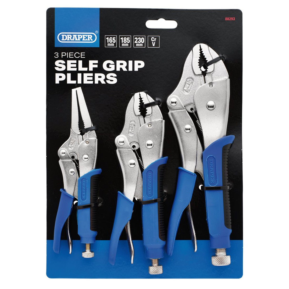 DRAPER 3 PIECE SELF GRIP PLIERS