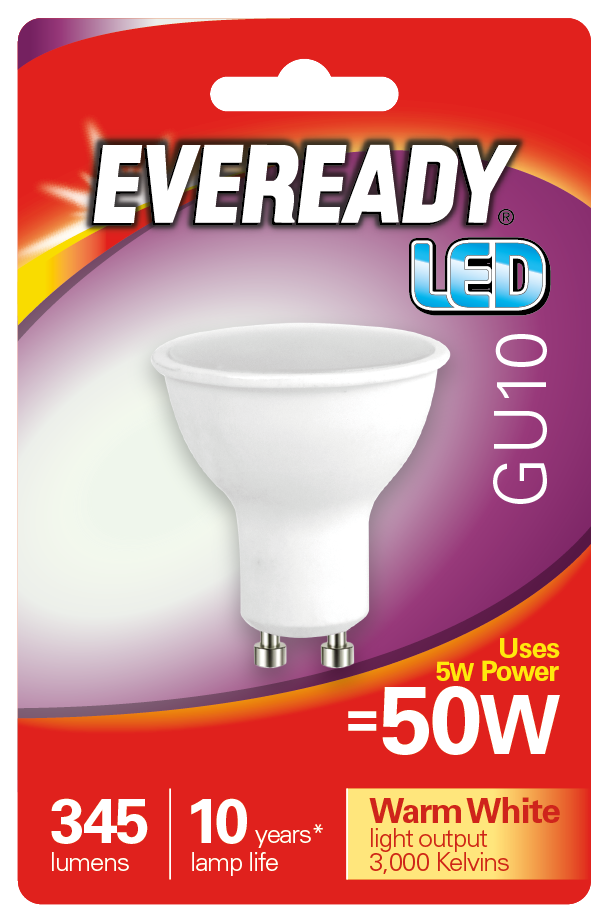 E-READY 3.8W  50W GU10 LED WARM WHITE 345 LUMENS