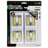 LITEZALL 4PK COB LED CORDLESS MINI LIGHT SWITCH