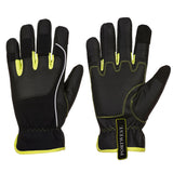 PORTWEST PW3 TRADESMAN GLOVES BLACK YELLOW
