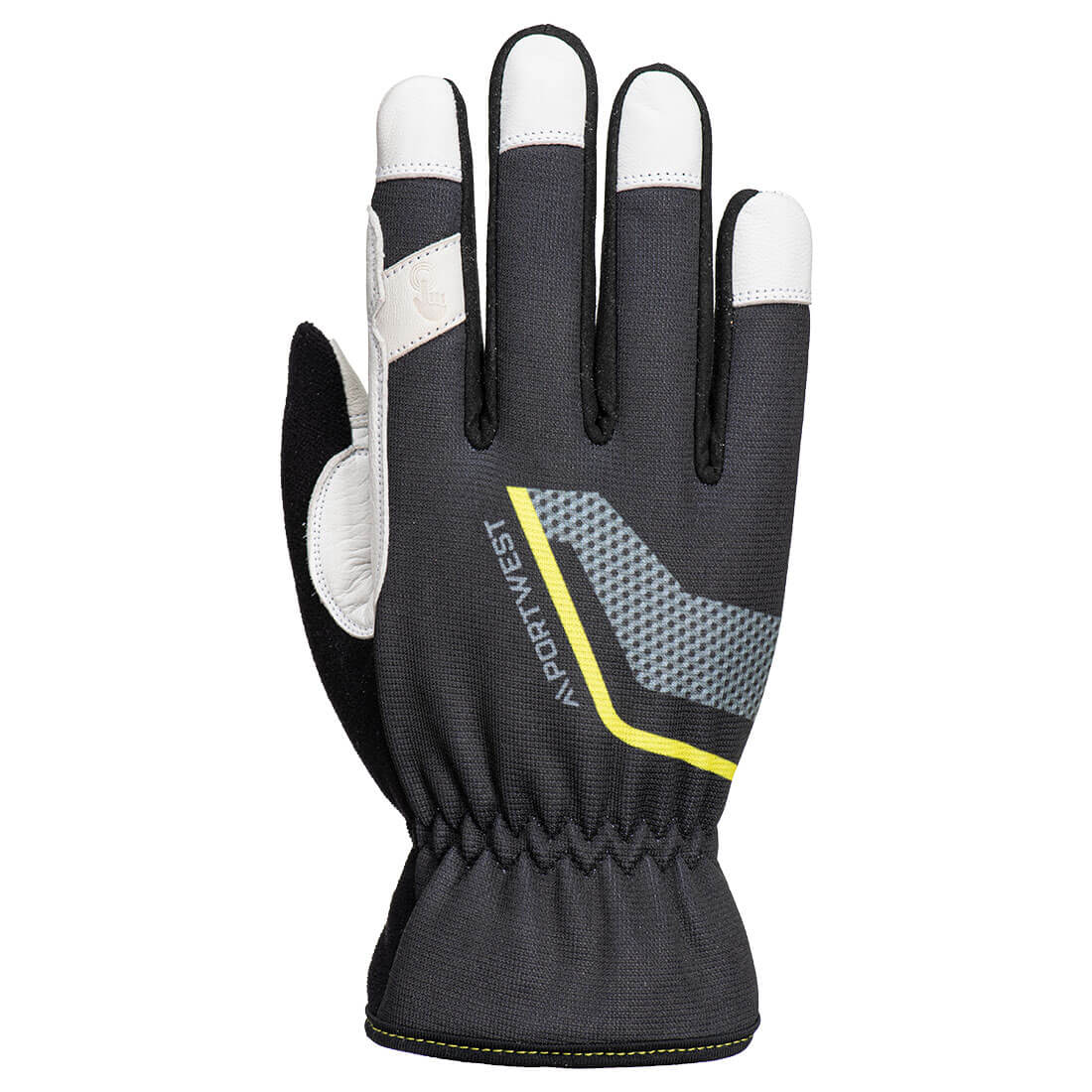 PORTWEST STRETCH UTILITY LEATHER GLOVE BLACK