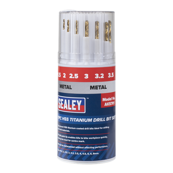 SEALEY DRILL BIT SET METAL  1.5 - 8MM