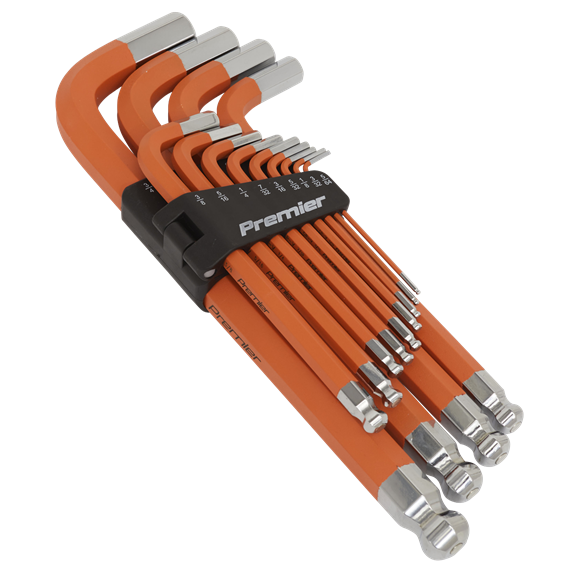 SEALEY JUMBO BALL-END HEX KEY SET 13PC ANTI SLIP - IMPERIAL