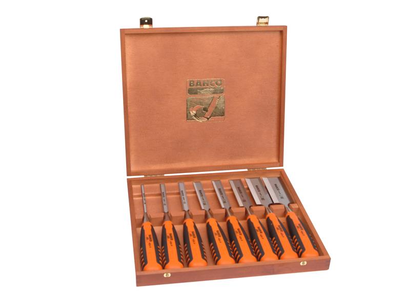 Bahco 424-P Bevel Edge Chisel Set, 8 Piece