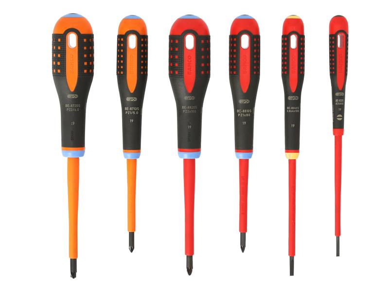 Bahco BE-9884S ERGO™ VDE Insulated Screwdriver Set, 6 Piece