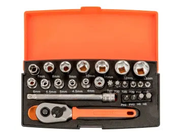 BAHCO 1/4IN DRIVE SOCKET SET (25 PIECE)