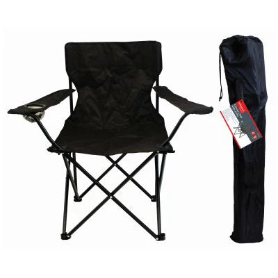 REDWOOD CANVAS CHAIR WITH ARMS BLACK