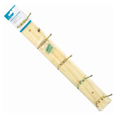 ASHLEY 5 HOOK HAT AND COAT RACK - PINE BB-HC201