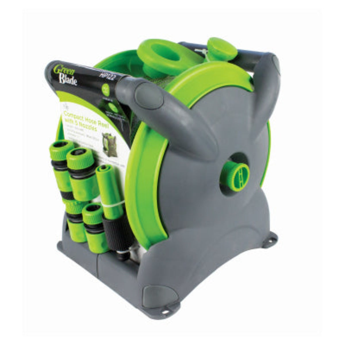 GREENBLADE 15m Compact Hose Reel With 5 Nozzles