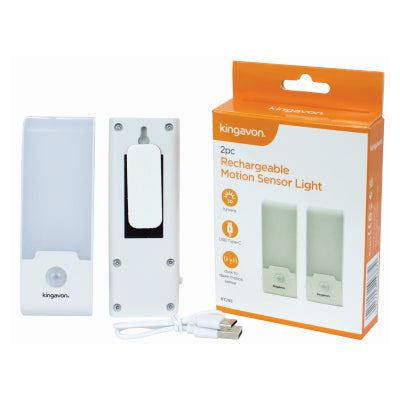 KINGAVON 2PC RECHARGEABLE MOTION SENSOR LIGHT