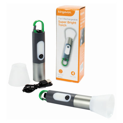 KINGAVON 7 IN 1 RECHARGEABLE SUPER BRIGHT TORCH