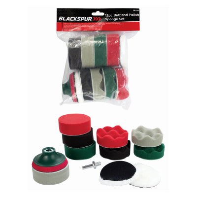 BLACKSPUR 12PC BUFF AND POLISH SPONGE SET