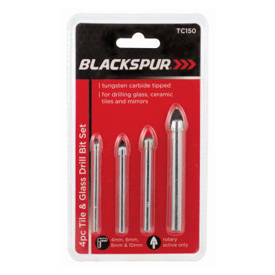 BLACKSPUR 4PC TILE AND GLASS DRILL BIT SET