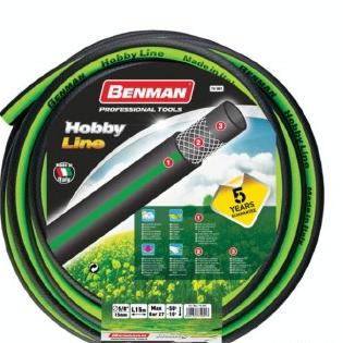 BENMAN GARDEN HOSE HOBBY LINE 1/2IN  50M GREEN STRIPES