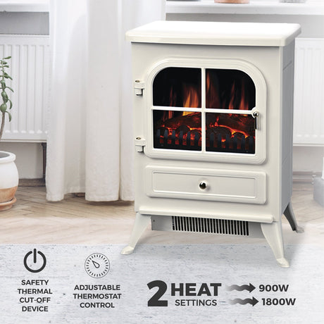 DE VIELLE CLASSIC ELECTRIC STOVE CREAM 1800W (LED BULB) - Watson Hire