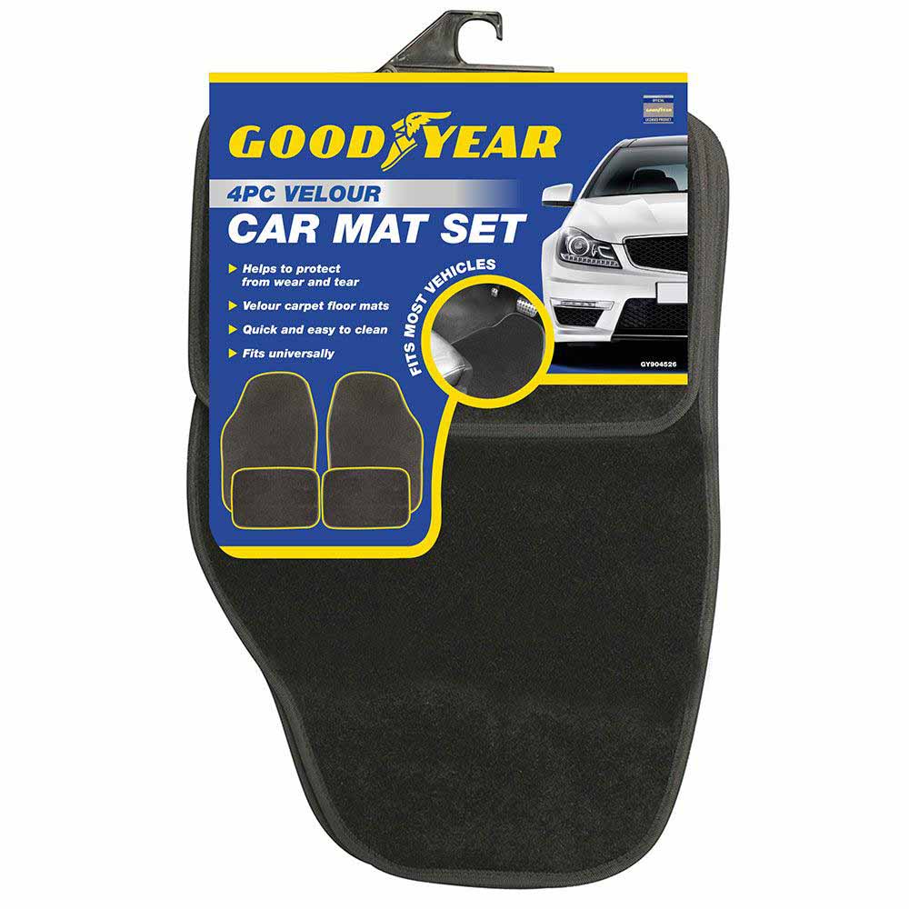 GOODYEAR HEAVY DUTY CAR MAT SET 4PC