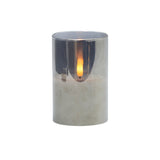 DE VIELLE FLAMELESS LARGE SMOKEY GREY LED GLASS CANDLE