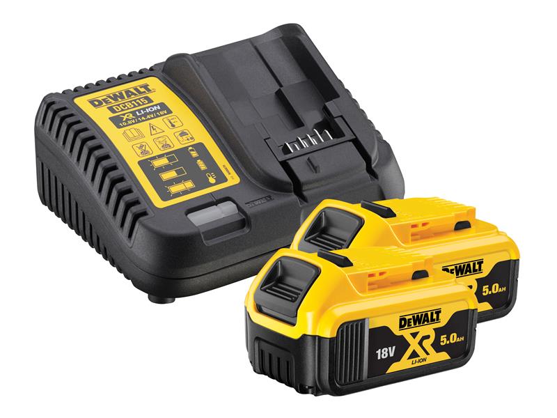 DEWALT DCB184B2C XR Charger & Battery Set 18V 2 x 5.0Ah Li-ion