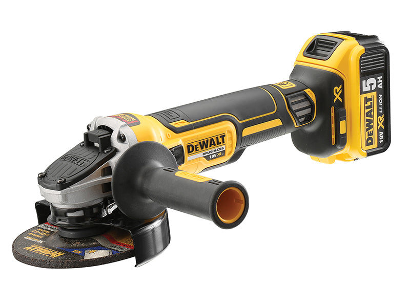 DEWALT DCG405P2 XR Brushless Grinder 125mm 18V 2 x 5.0Ah Li-ion